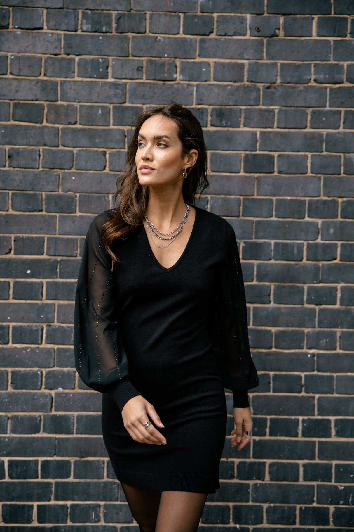 Robe courte Frau Rosaland Strass black | Freeman T. Porter