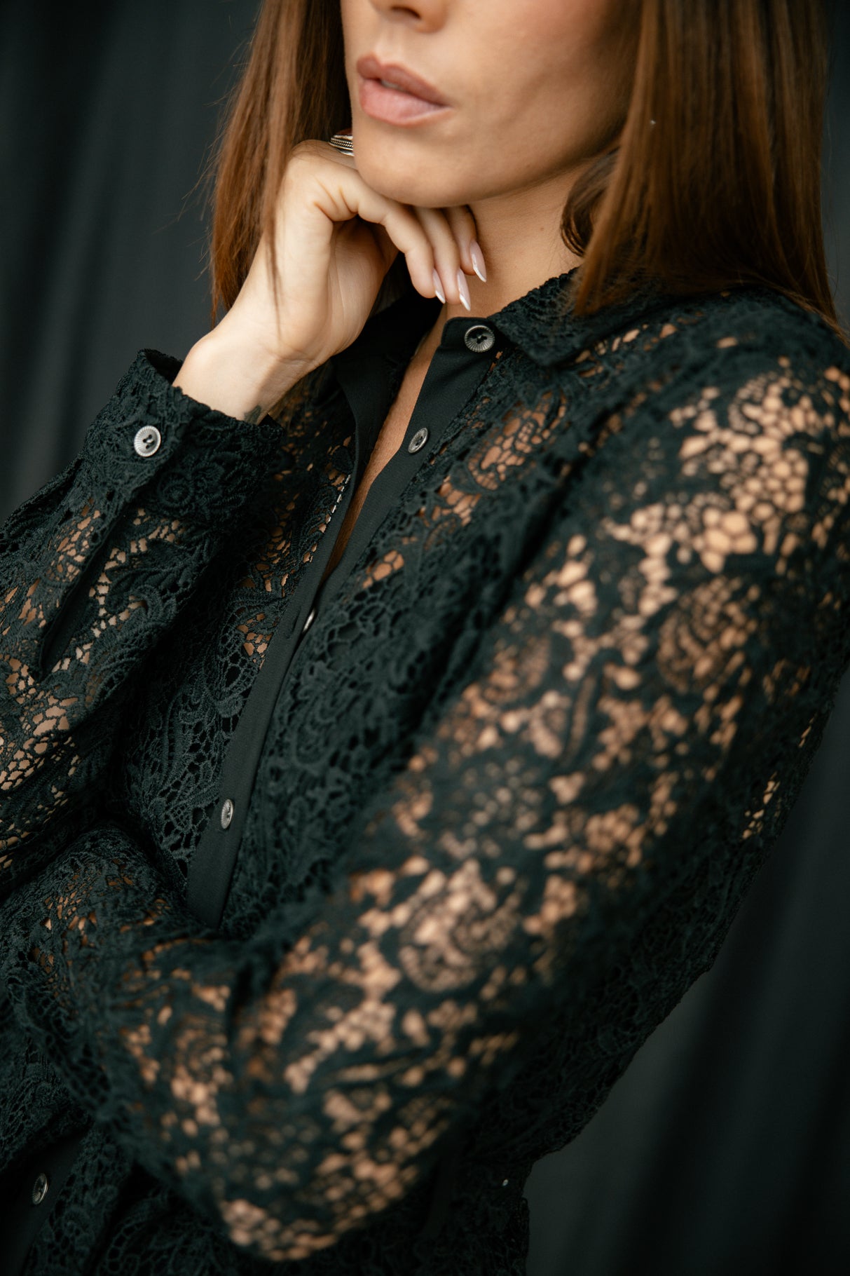 Robe chemise Frau Ressay Lace black | Freeman T. Porter