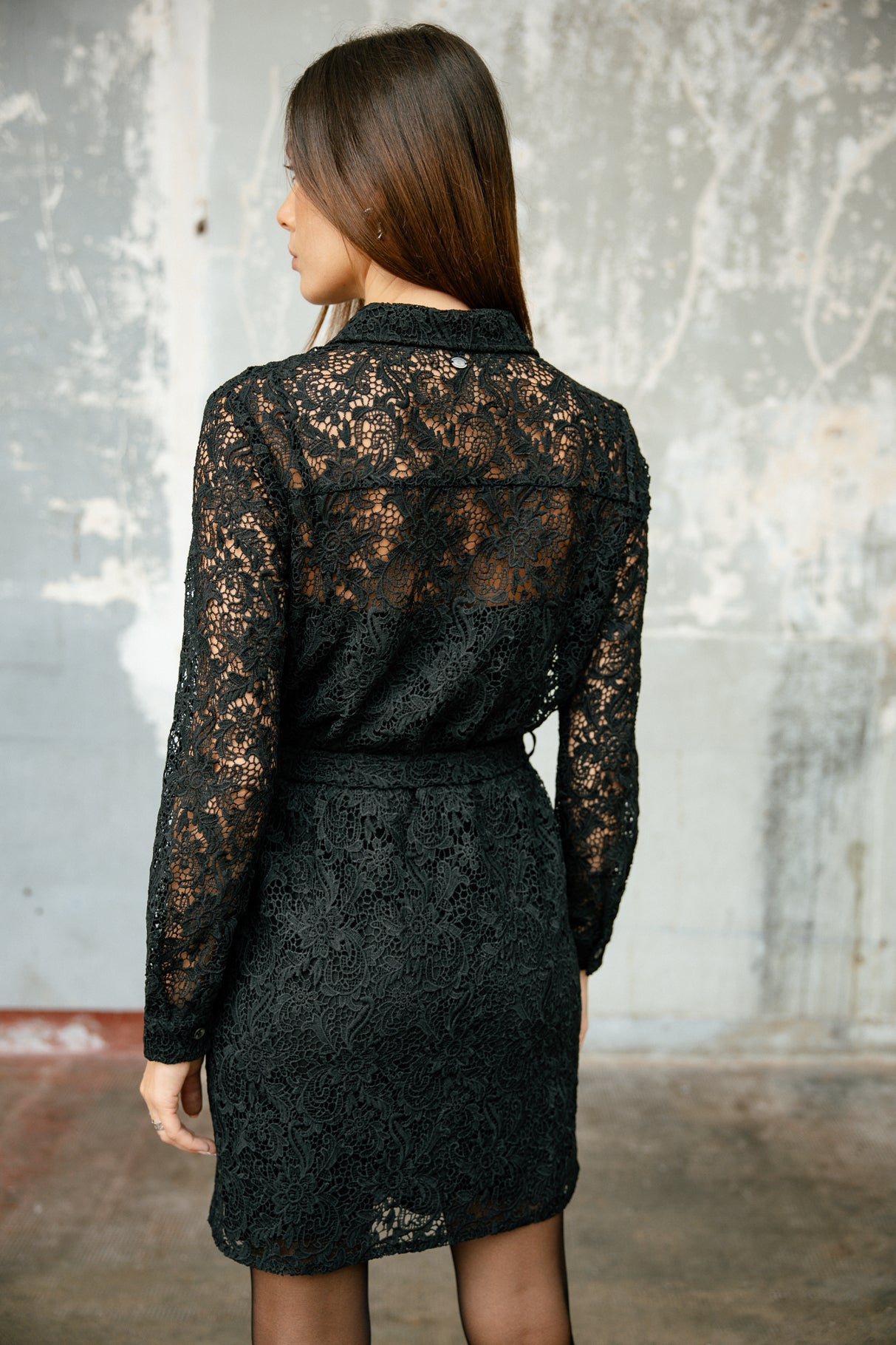 Robe chemise Frau Ressay Lace black | Freeman T. Porter