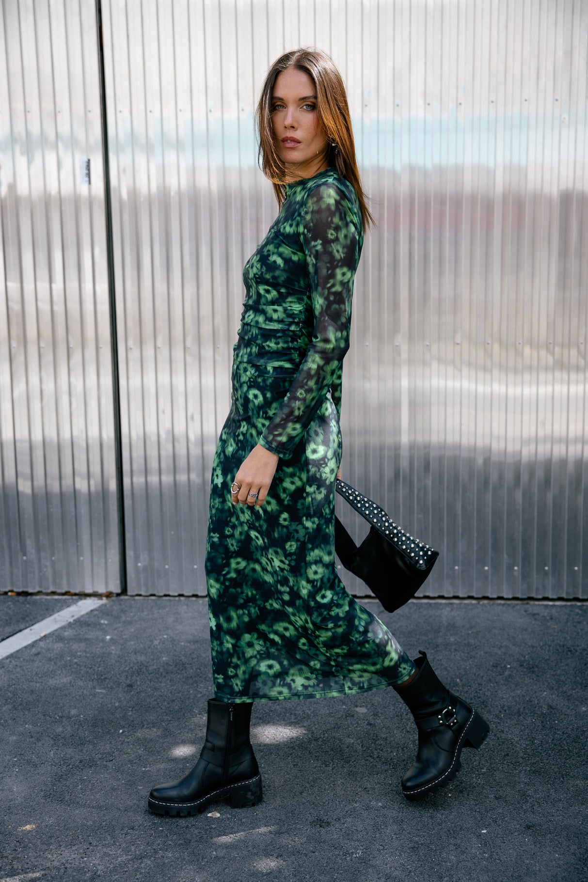 Robe avec jeux de transparence Frau Rasmina Greenery original | Freeman T. Porter
