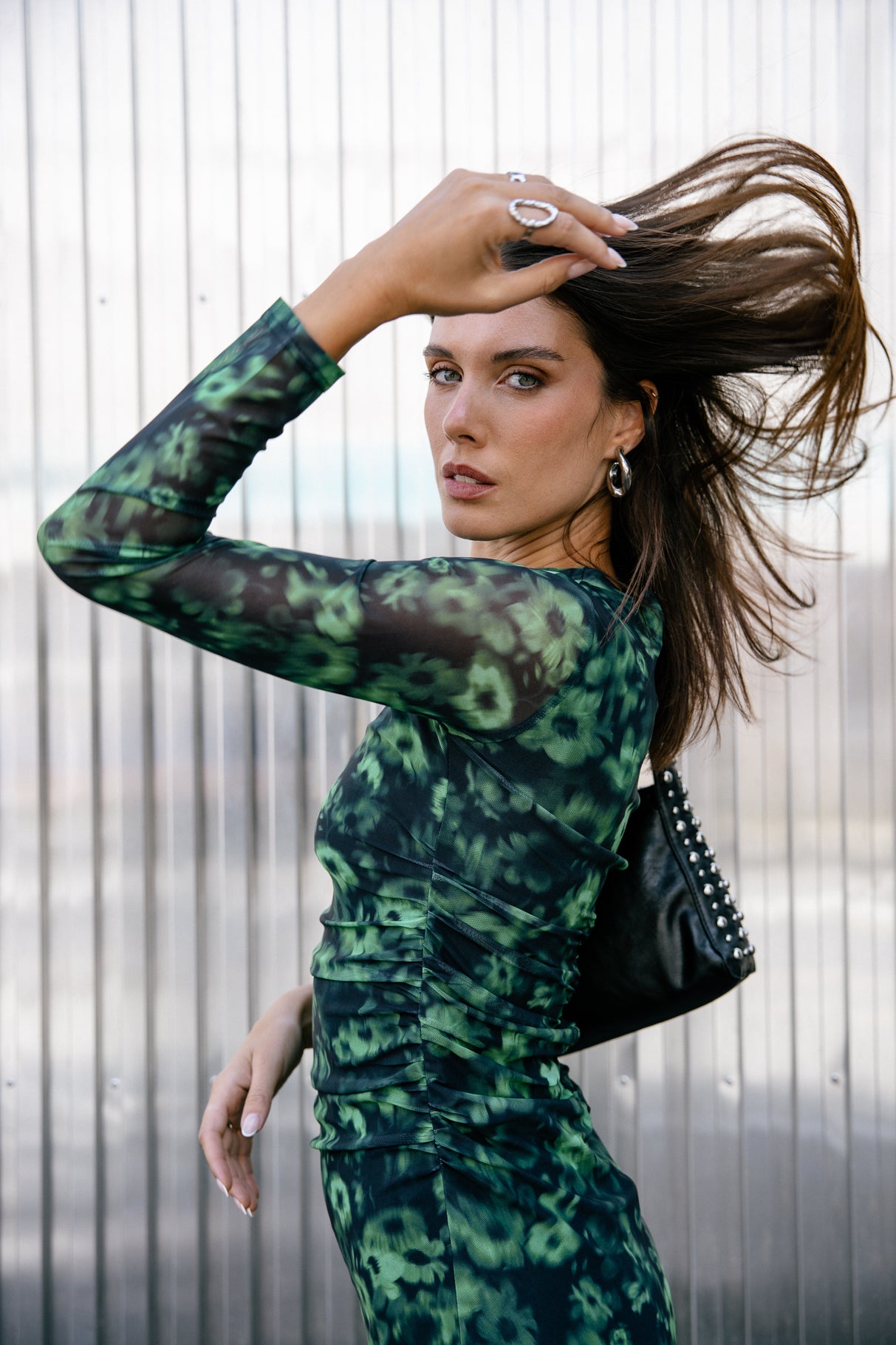 Robe avec jeux de transparence Frau Rasmina Greenery original | Freeman T. Porter