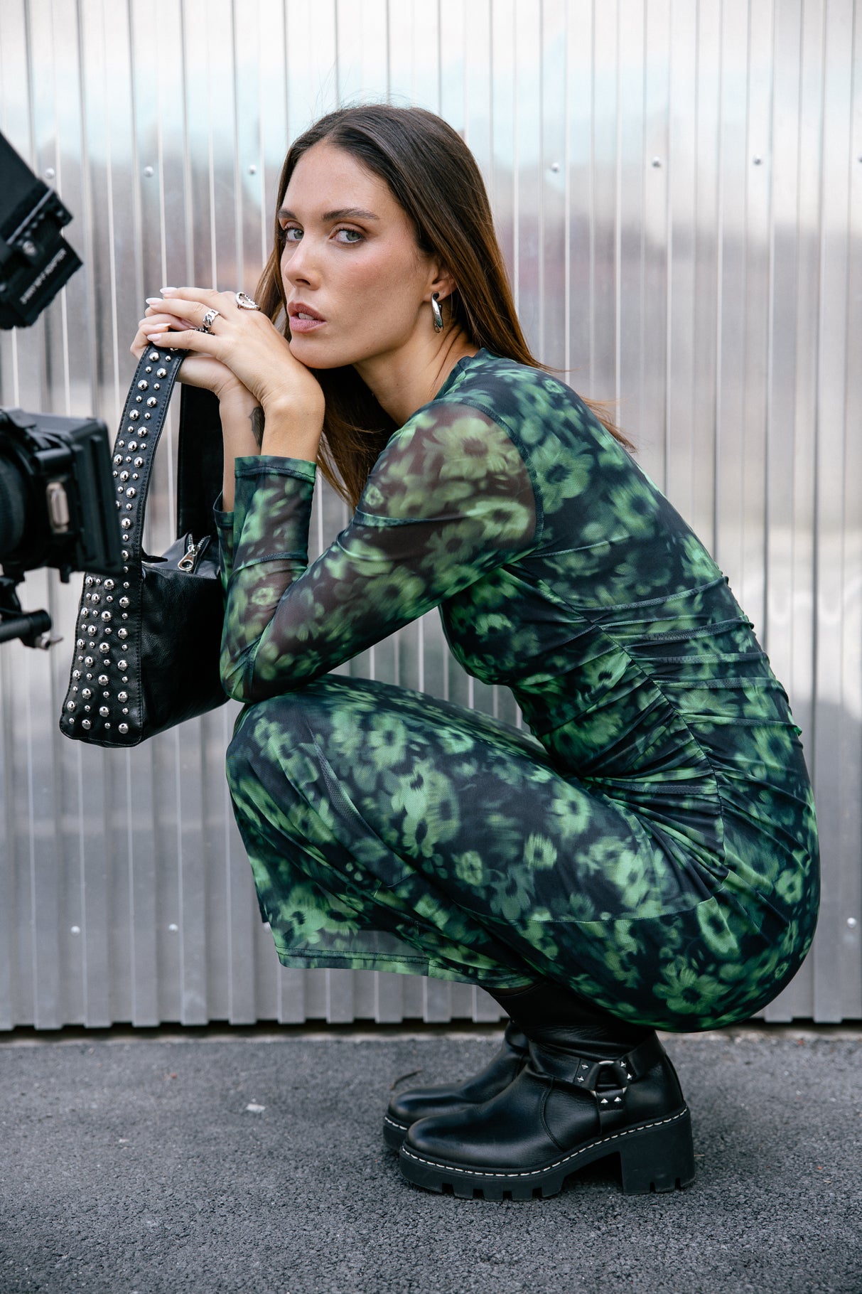 Robe avec jeux de transparence Frau Rasmina Greenery original | Freeman T. Porter