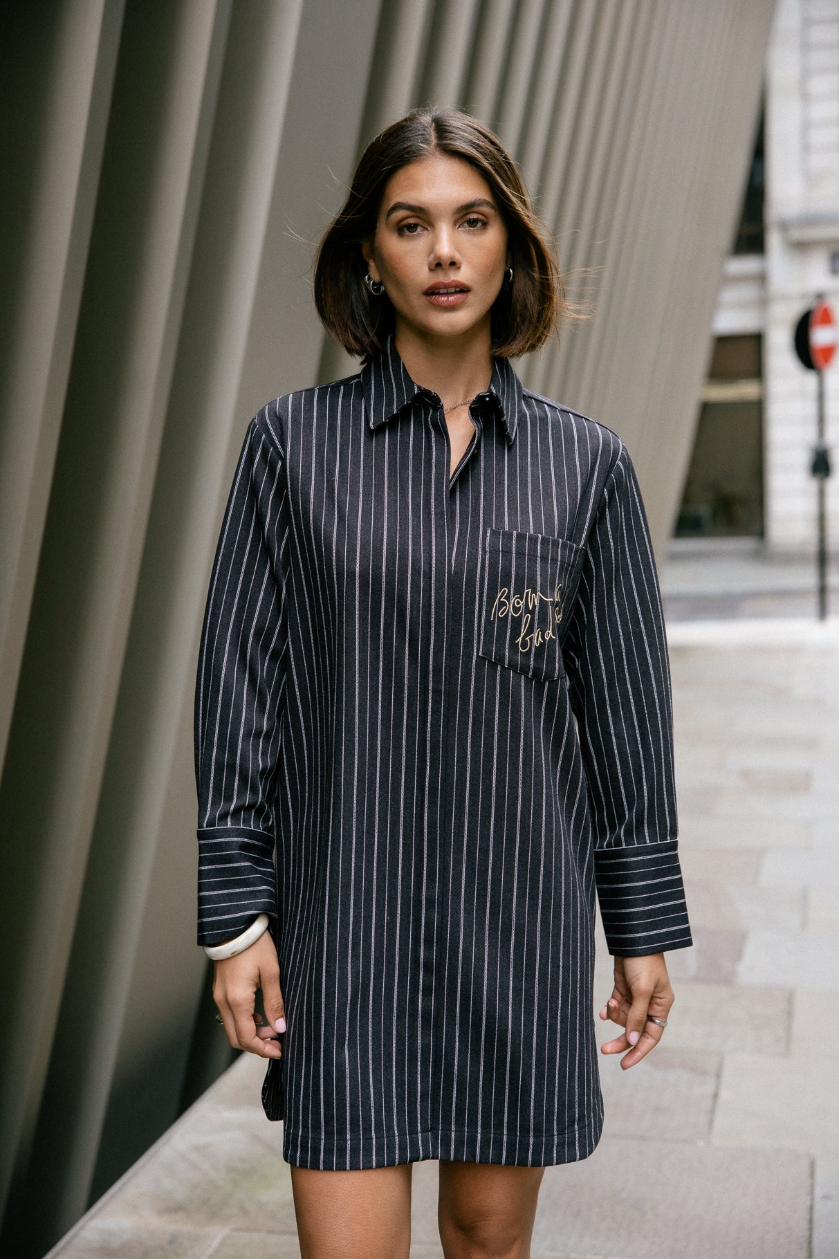 Robe chemise Frau Restine Goldy black | Freeman T. Porter