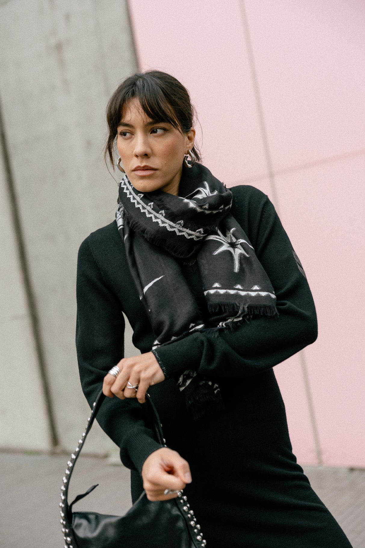 Écharpe  Femme Astra Draw black | Freeman T. Porter