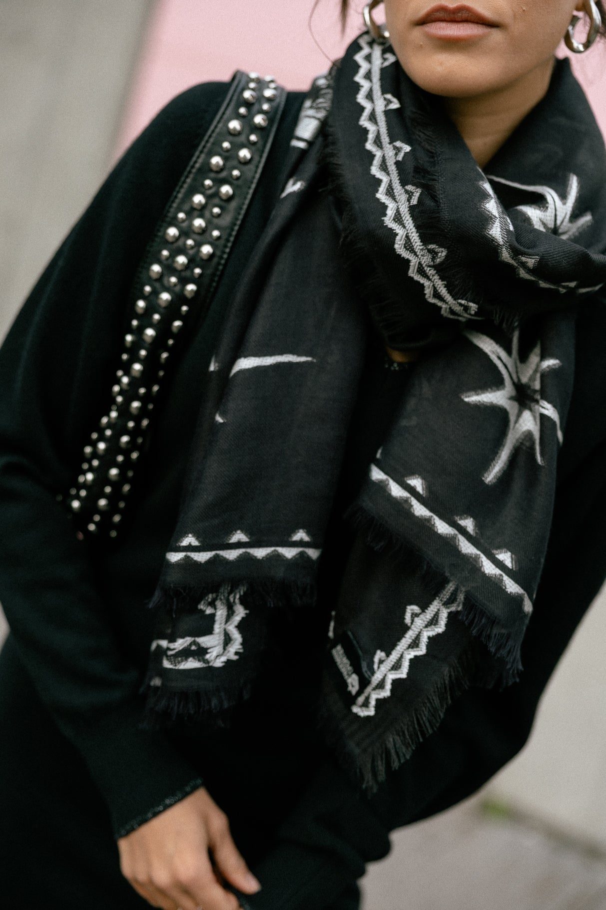 Écharpe  Femme Astra Draw black | Freeman T. Porter