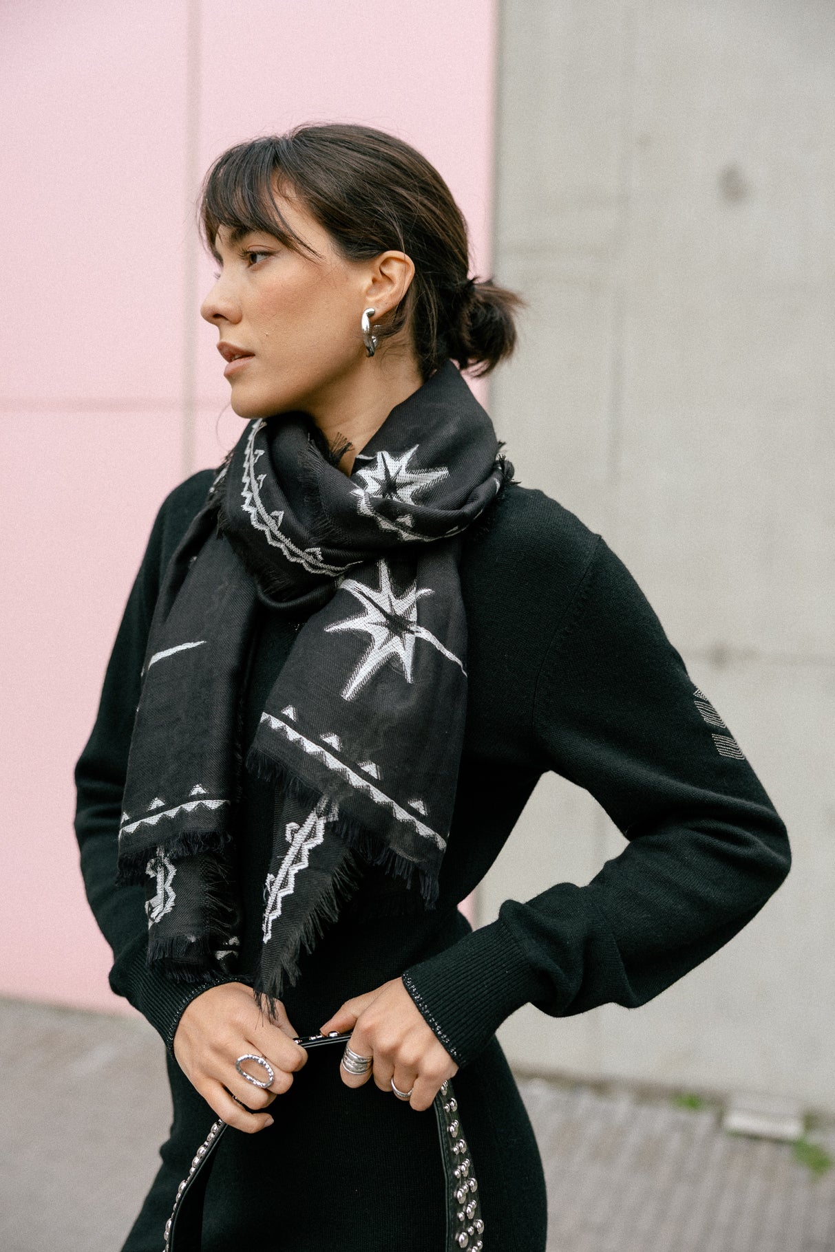 Écharpe  Femme Astra Draw black | Freeman T. Porter