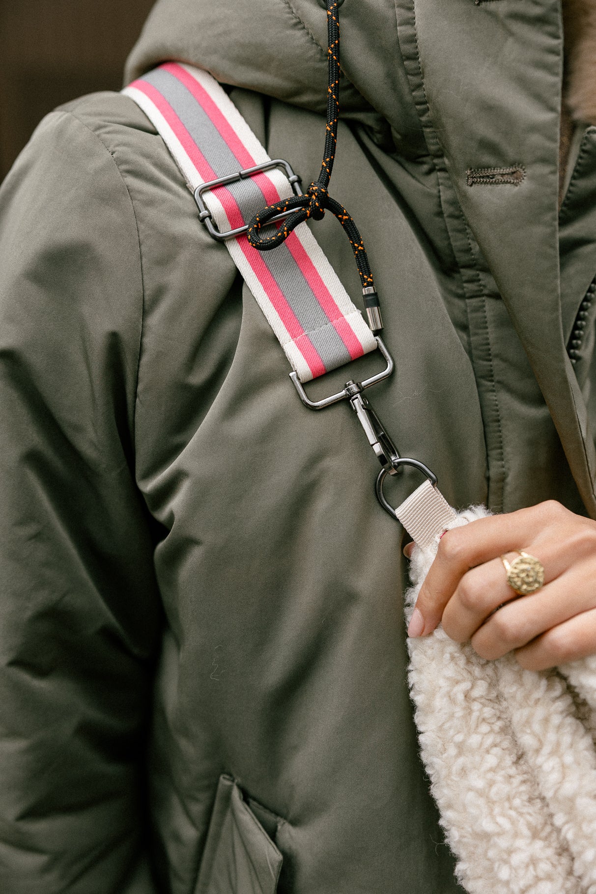 Sac banane Femme Bea Sherpa XL ecru | Freeman T. Porter