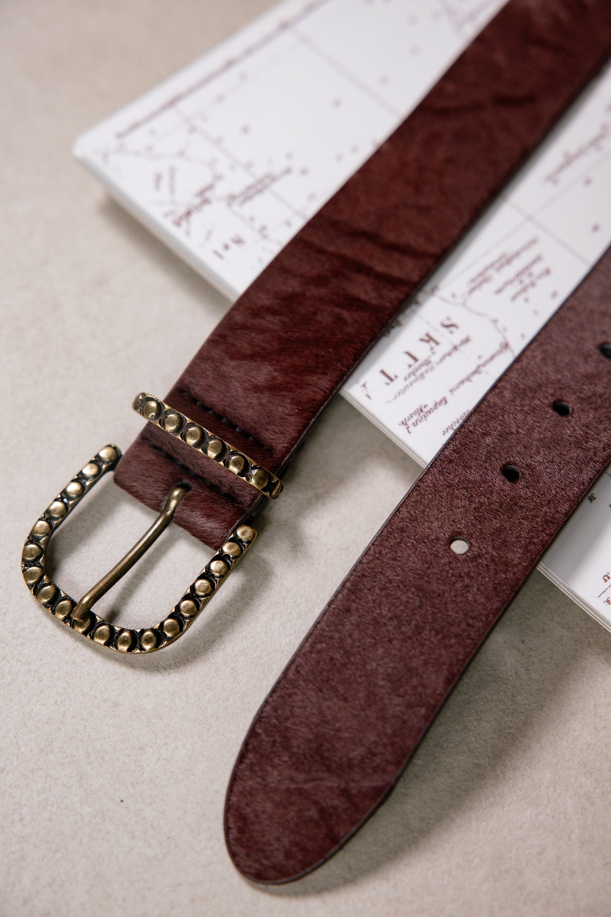Ceinture en cuir Femme Pony bordeaux | Freeman T. Porter