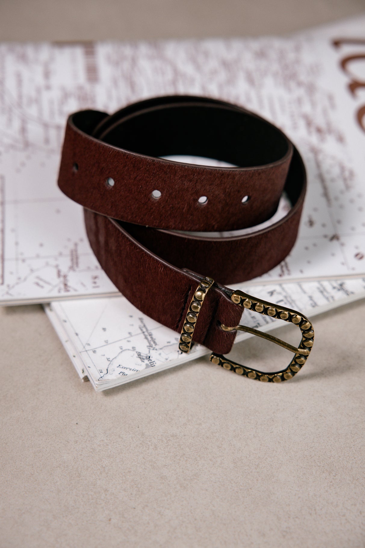 Ceinture en cuir Femme Pony bordeaux | Freeman T. Porter