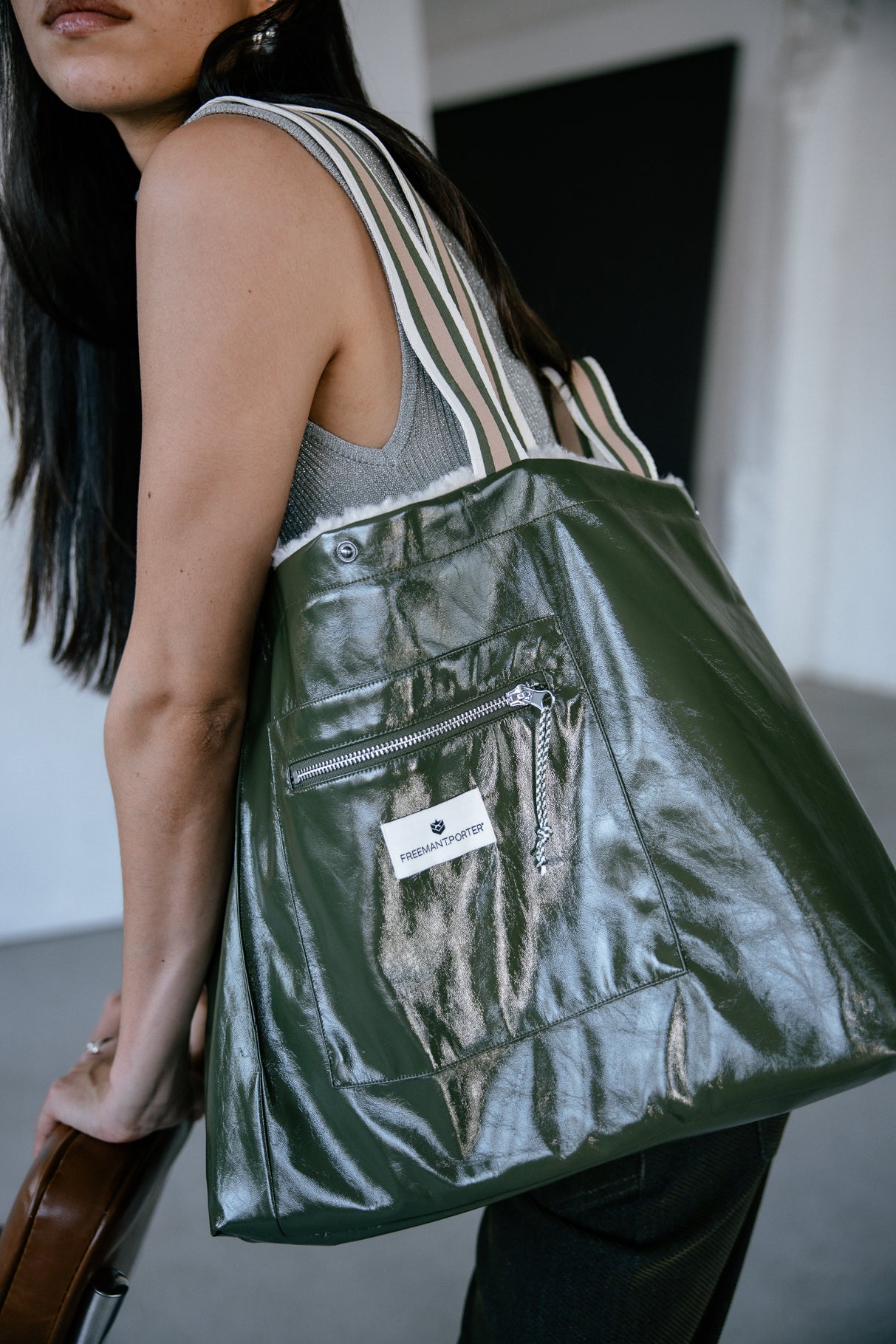 Tote bag Homme Coletta Sherpa ecru | Freeman T. Porter