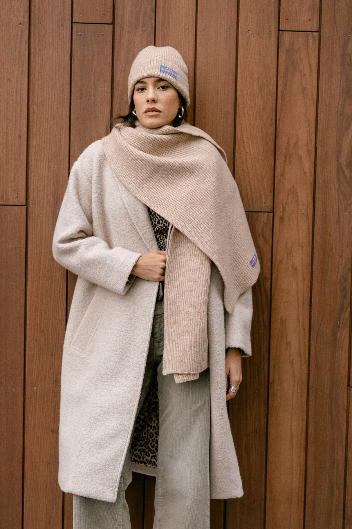 Écharpe  Femme Elina Plain camel | Freeman T. Porter