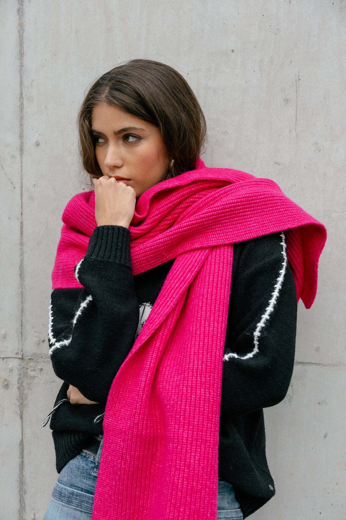 Écharpe Femme Elina Plain fushia rose | Freeman T. Porter
