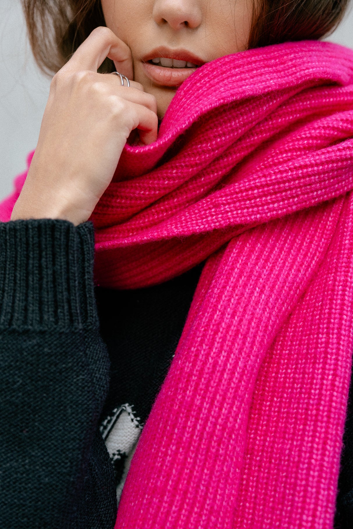 Écharpe  Femme Elina Plain fushia rose | Freeman T. Porter