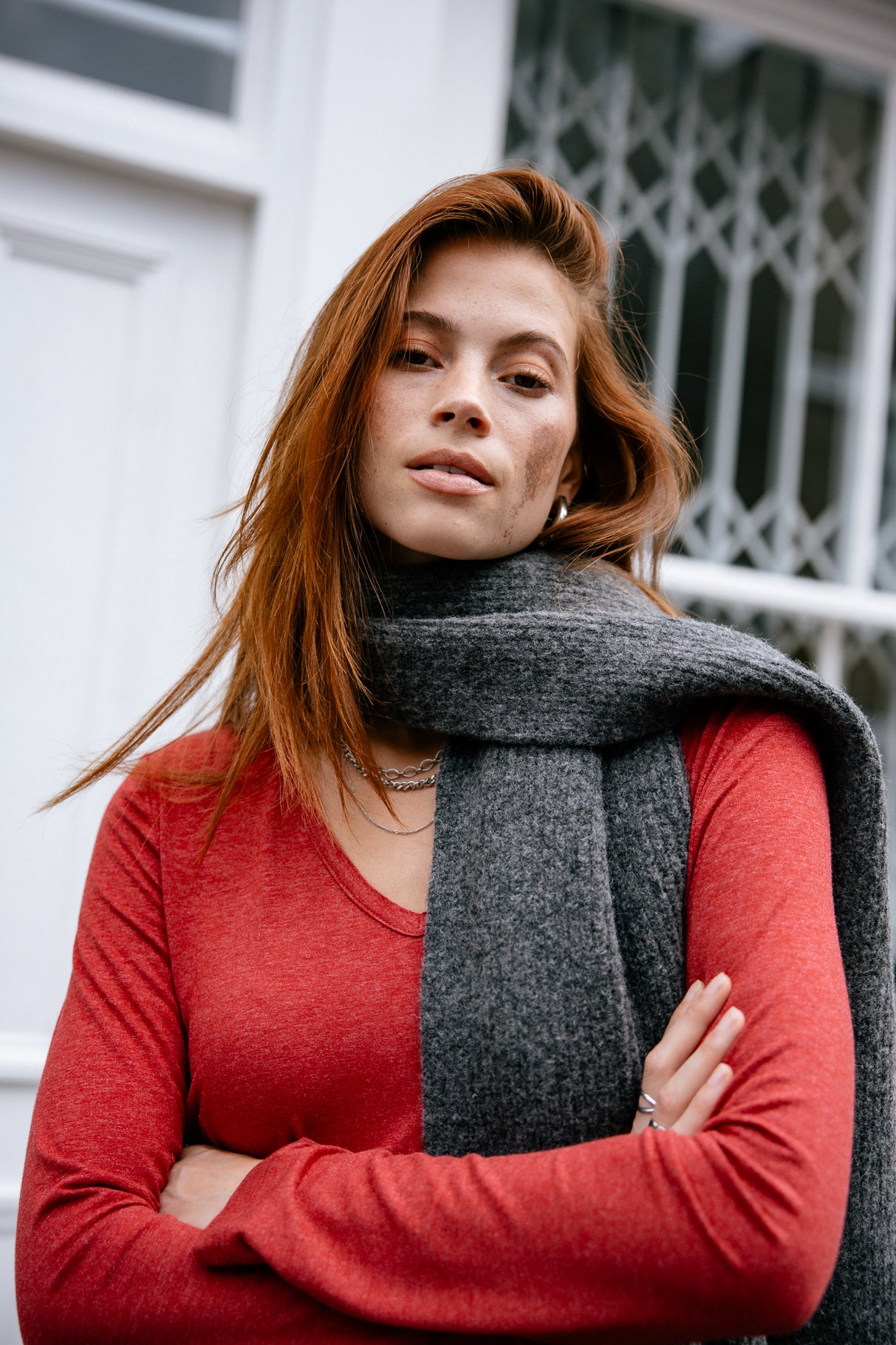 Écharpe Femme Elina Plain anthra | Freeman T. Porter
