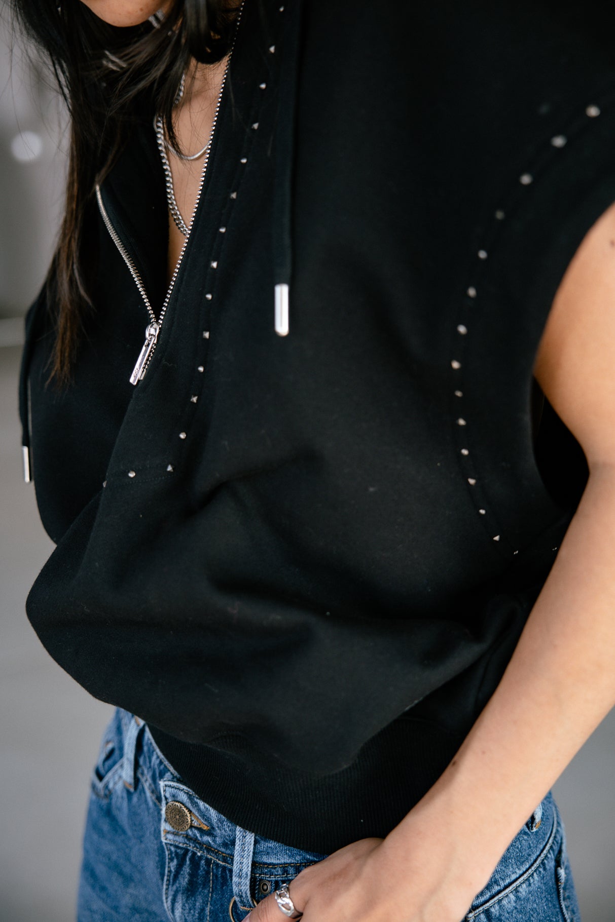 Sweatshirt sans manche Femme Sogan black | Freeman T. Porter