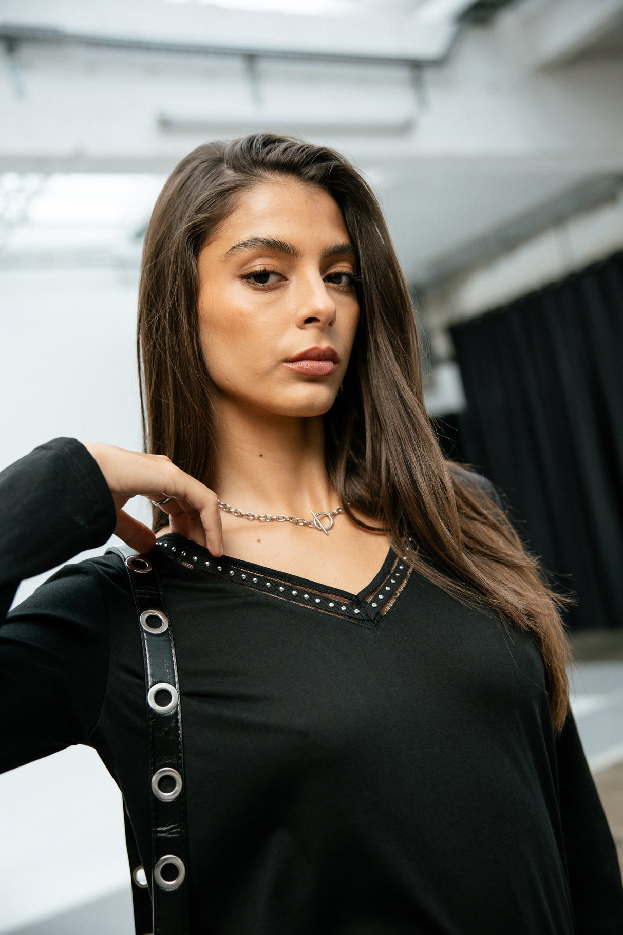 T-shirt avec rivets Frau Torina Studs black | Freeman T. Porter