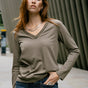 T-shirt avec rivets Femme Torina Studs dusky green | Freeman T. Porter