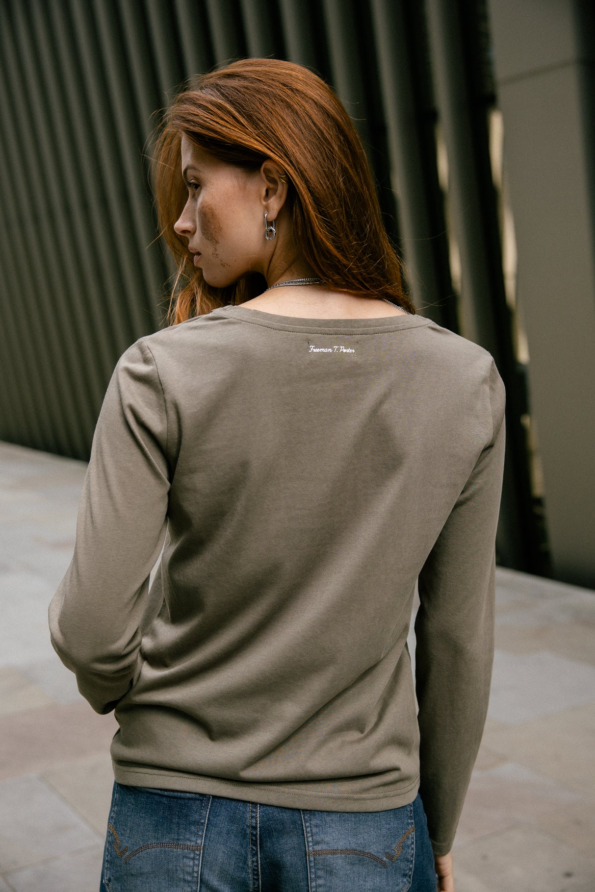 T-shirt avec rivets Frau Torina Studs dusky green | Freeman T. Porter
