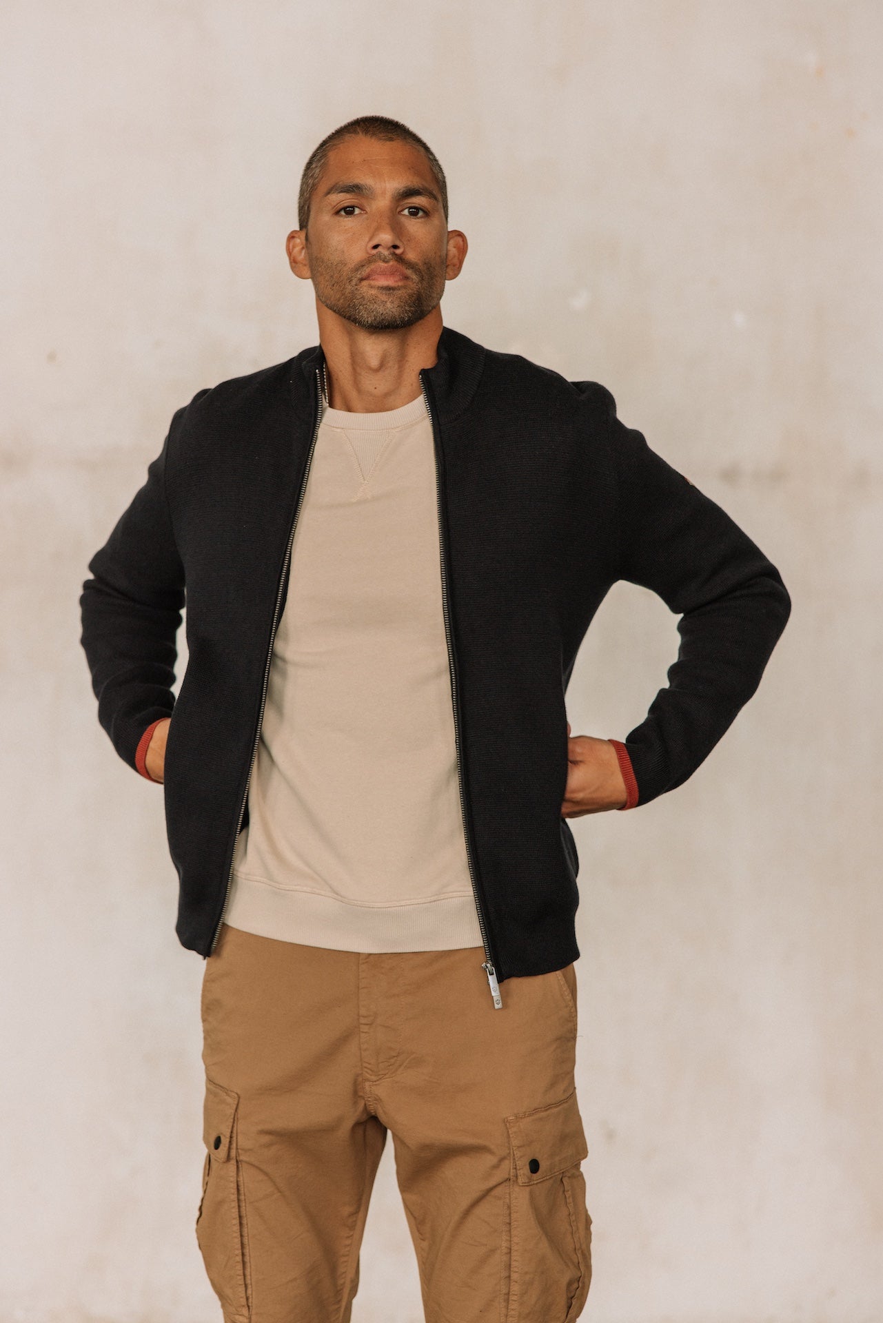 Cardigan zippé Hombres Stan Varsity deep well | Freeman T. Porter