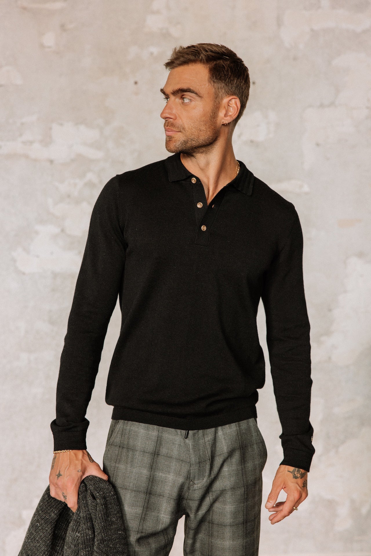 Polo en maille Hombres Mathew Dendra black | Freeman T. Porter