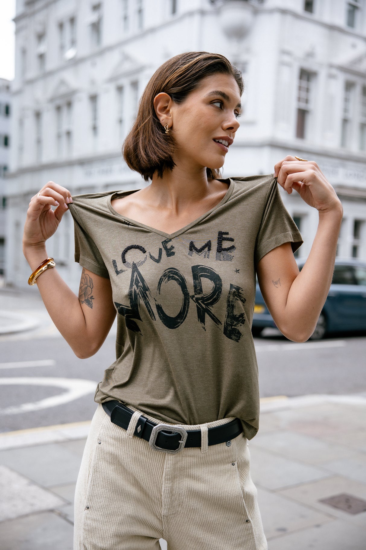 T-shirt imprimé Femme Tarissa Love Me ivy green | Freeman T. Porter
