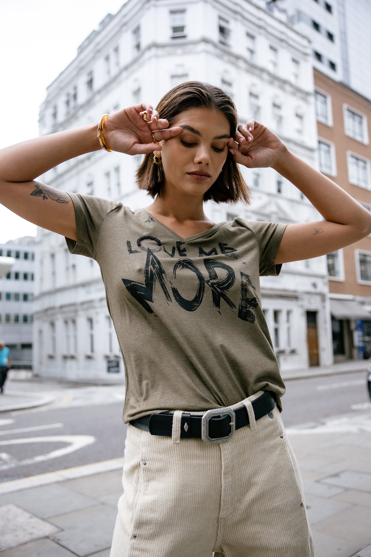 T-shirt imprimé Femme Tarissa Love Me ivy green | Freeman T. Porter