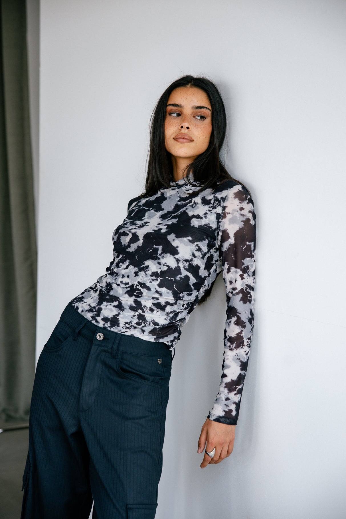 Top en résille imprimée Woman Thylane Abstract original | Freeman T. Porter