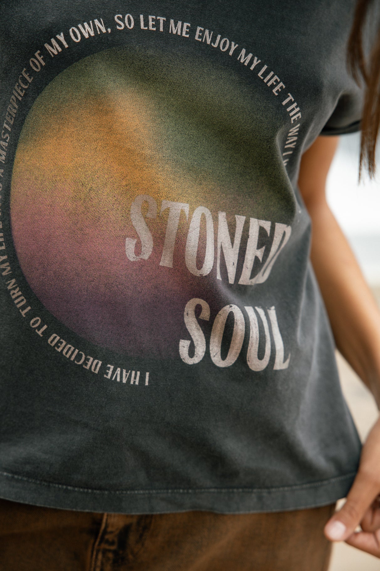 T-shirt imprimé Femme Thomsen Stoned Soul old black | Freeman T. Porter