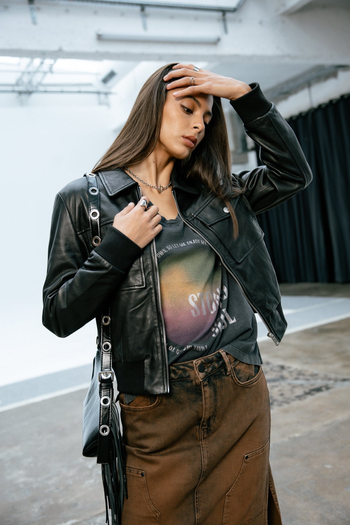 T-shirt imprimé Femme Thomsen Stoned Soul old black | Freeman T. Porter