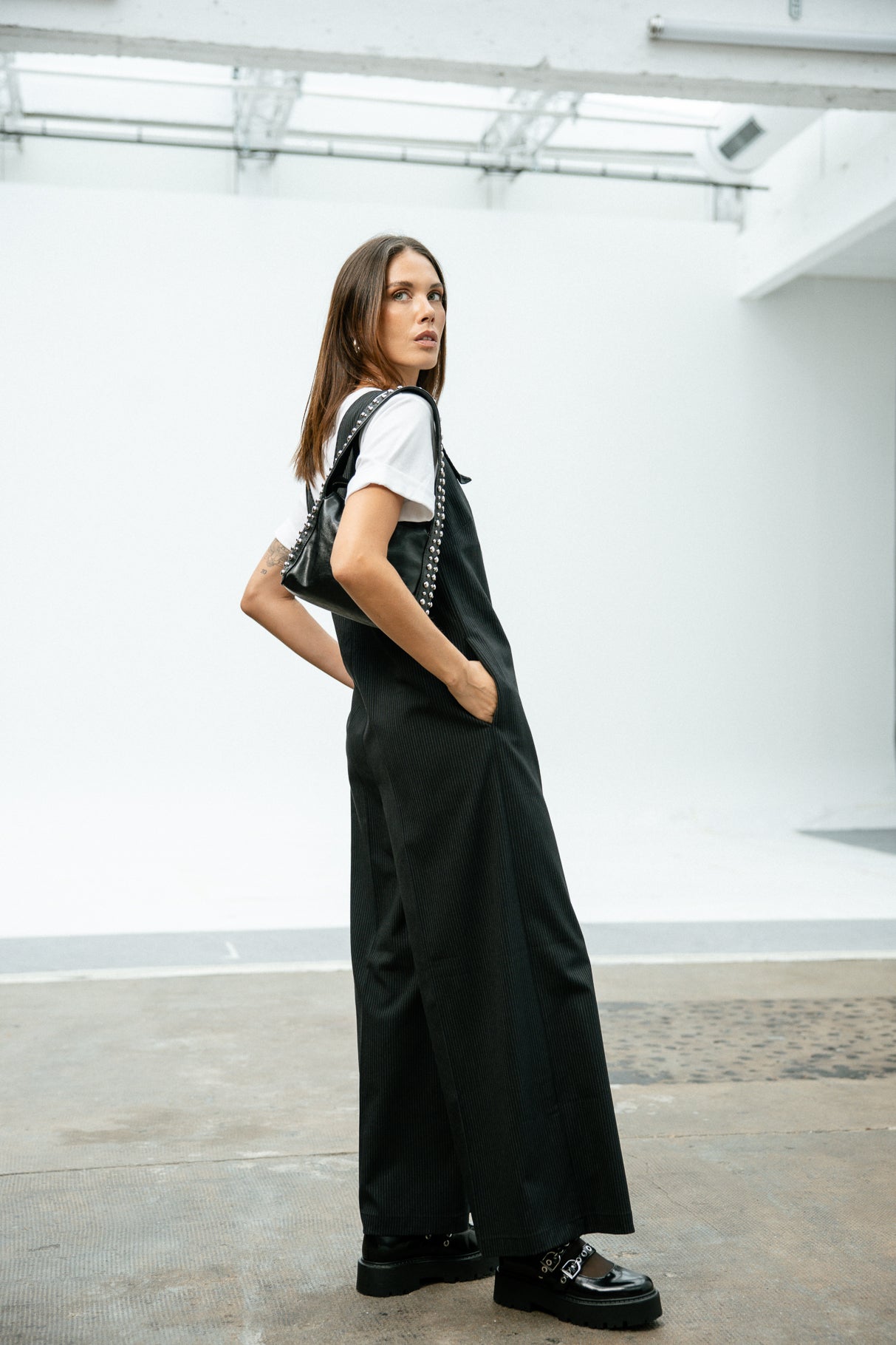 Salopette flare Mujer Mariam Oficina black iris | Freeman T. Porter