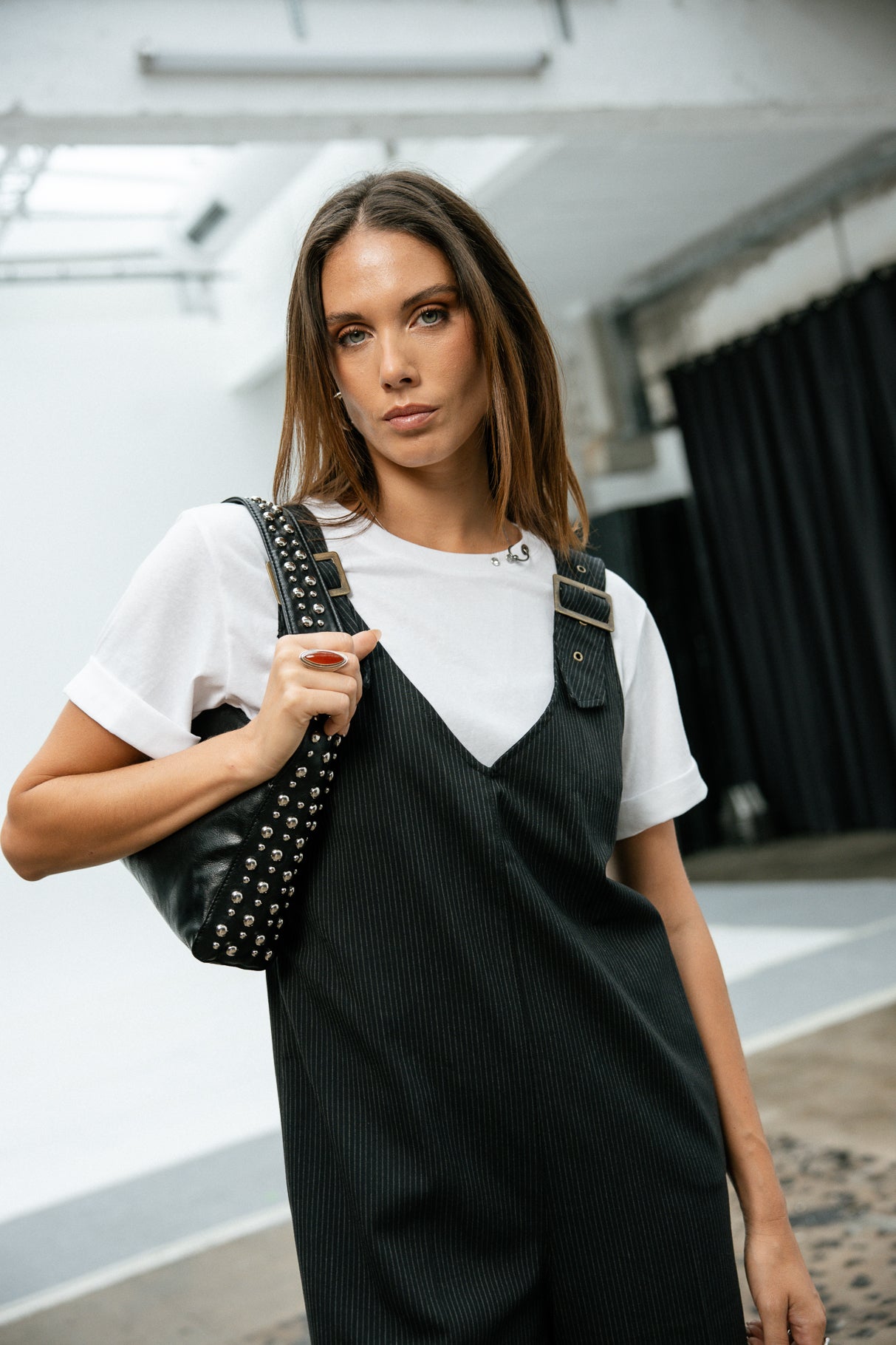 Salopette flare Femme Mariam Oficina black iris | Freeman T. Porter