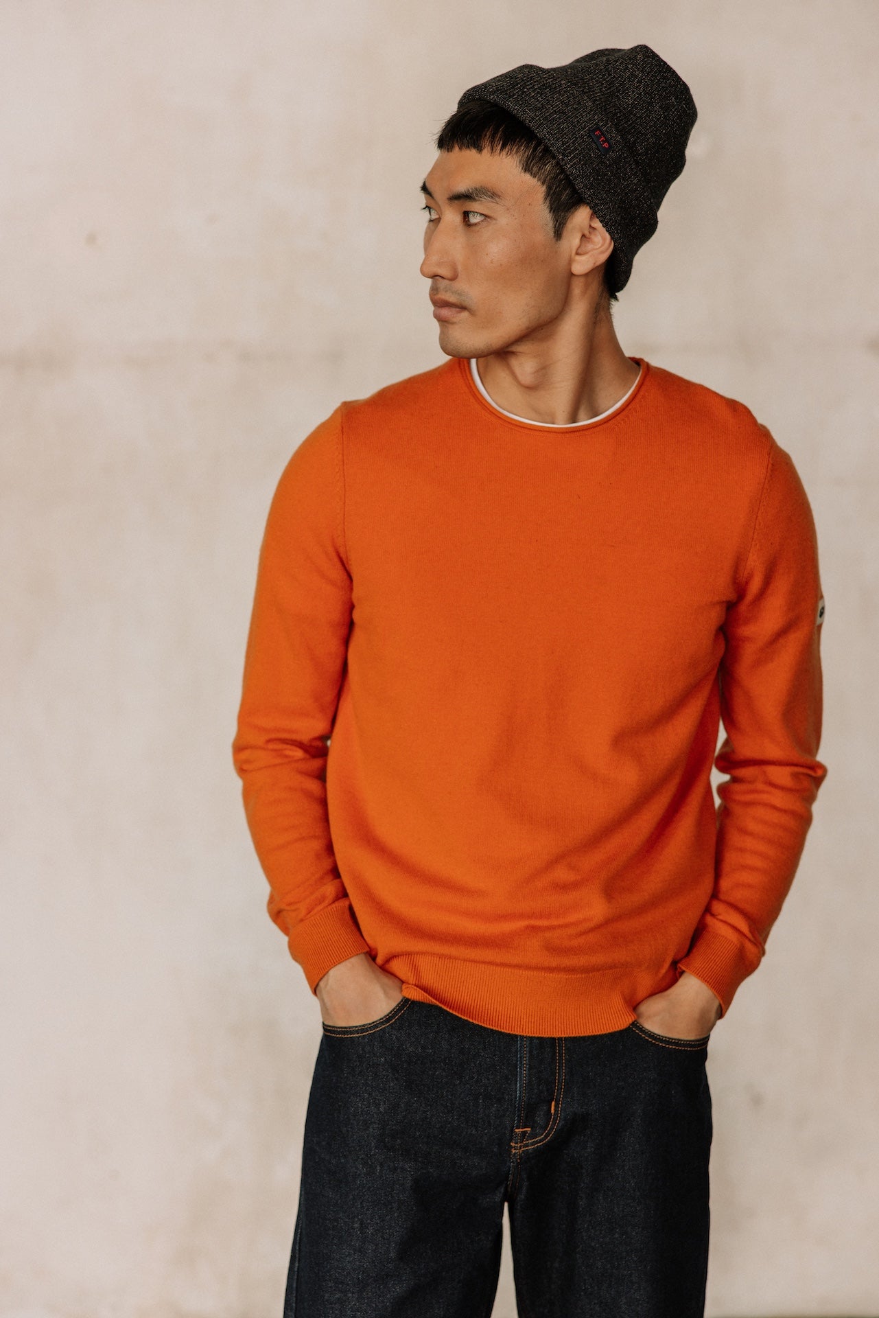 Pull col rond Hombres Sonny Macau burnt orange | Freeman T. Porter