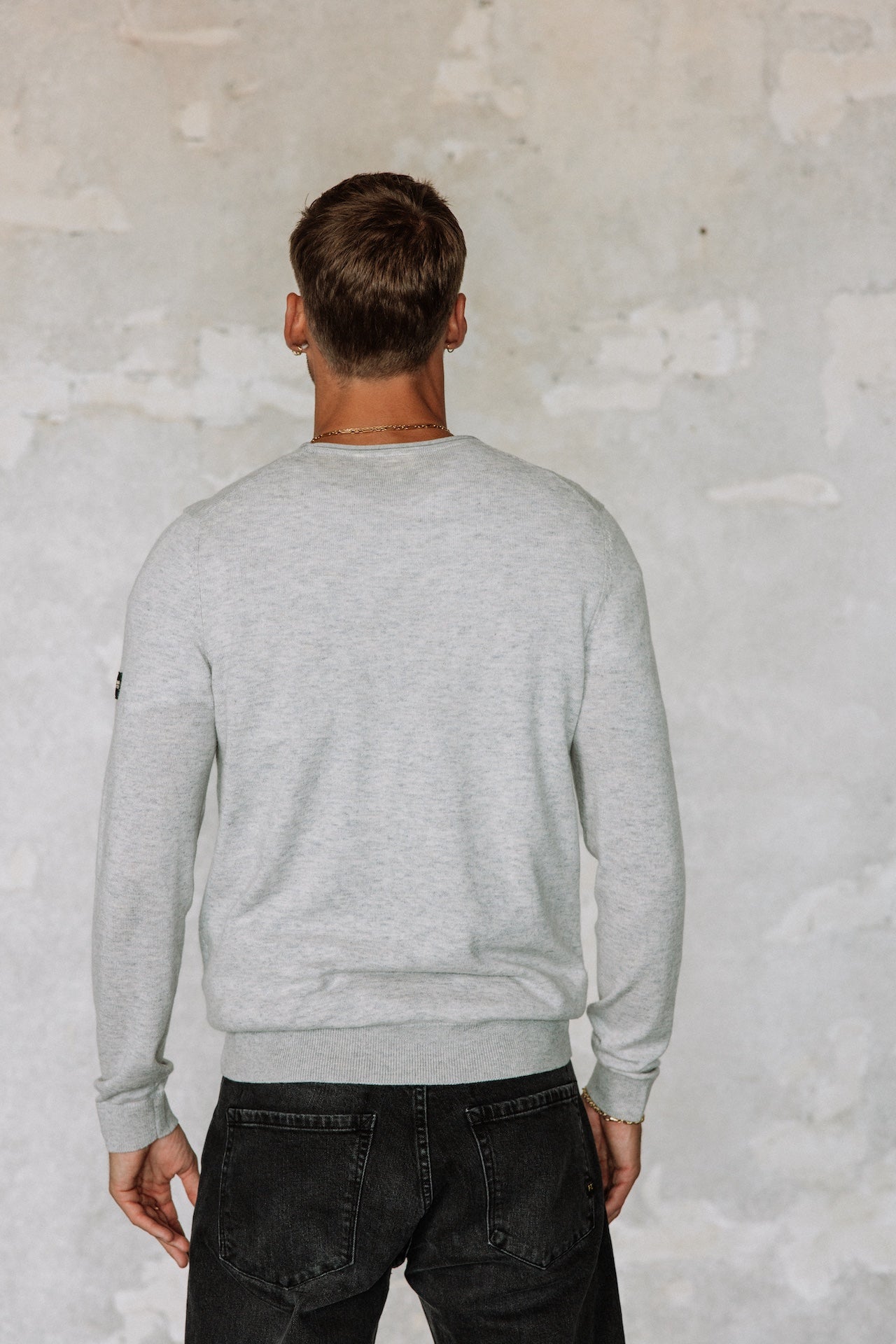 Pull col rond Hombres Sonny Macau melanged grey | Freeman T. Porter