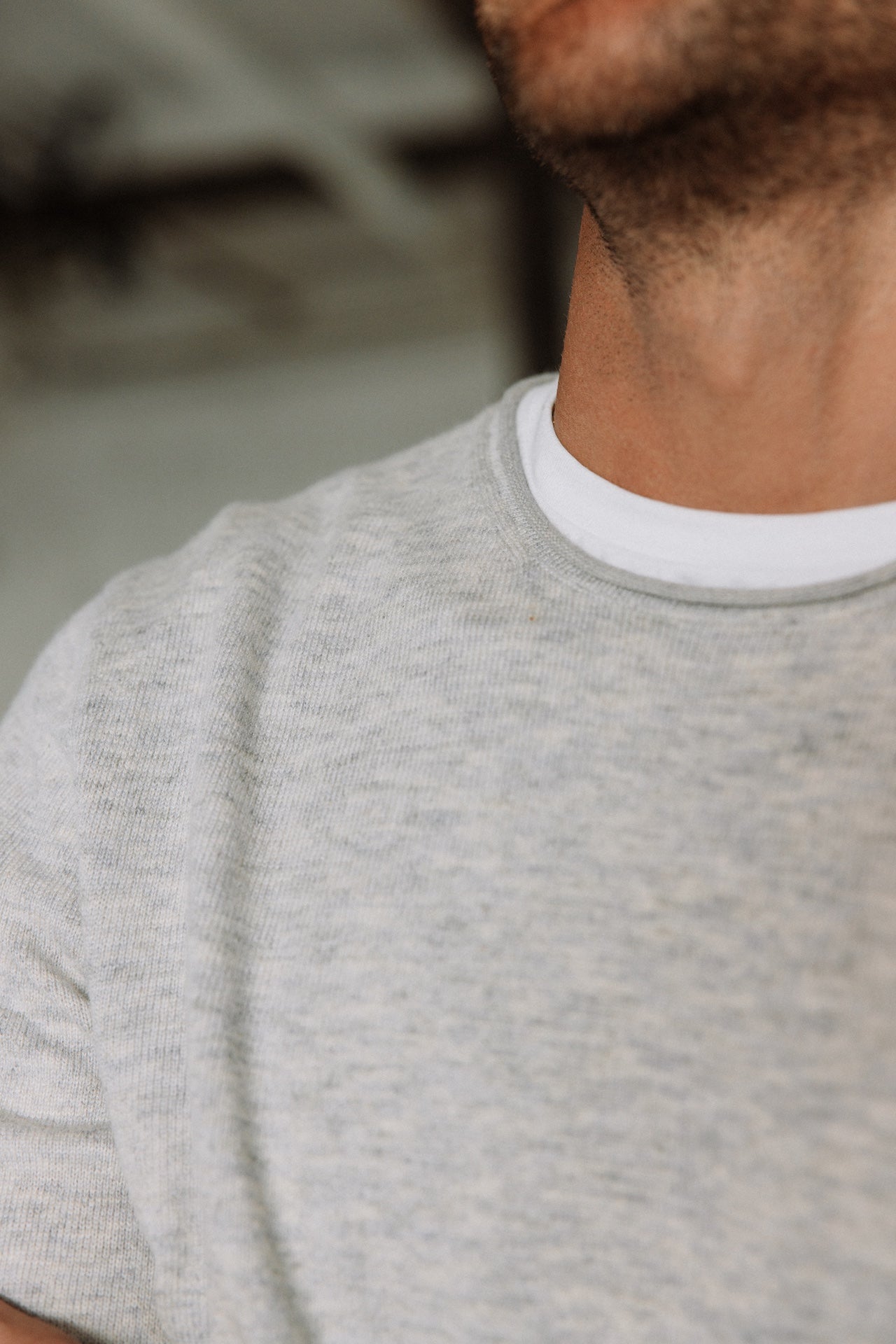 Pull col rond Hombres Sonny Macau melanged grey | Freeman T. Porter