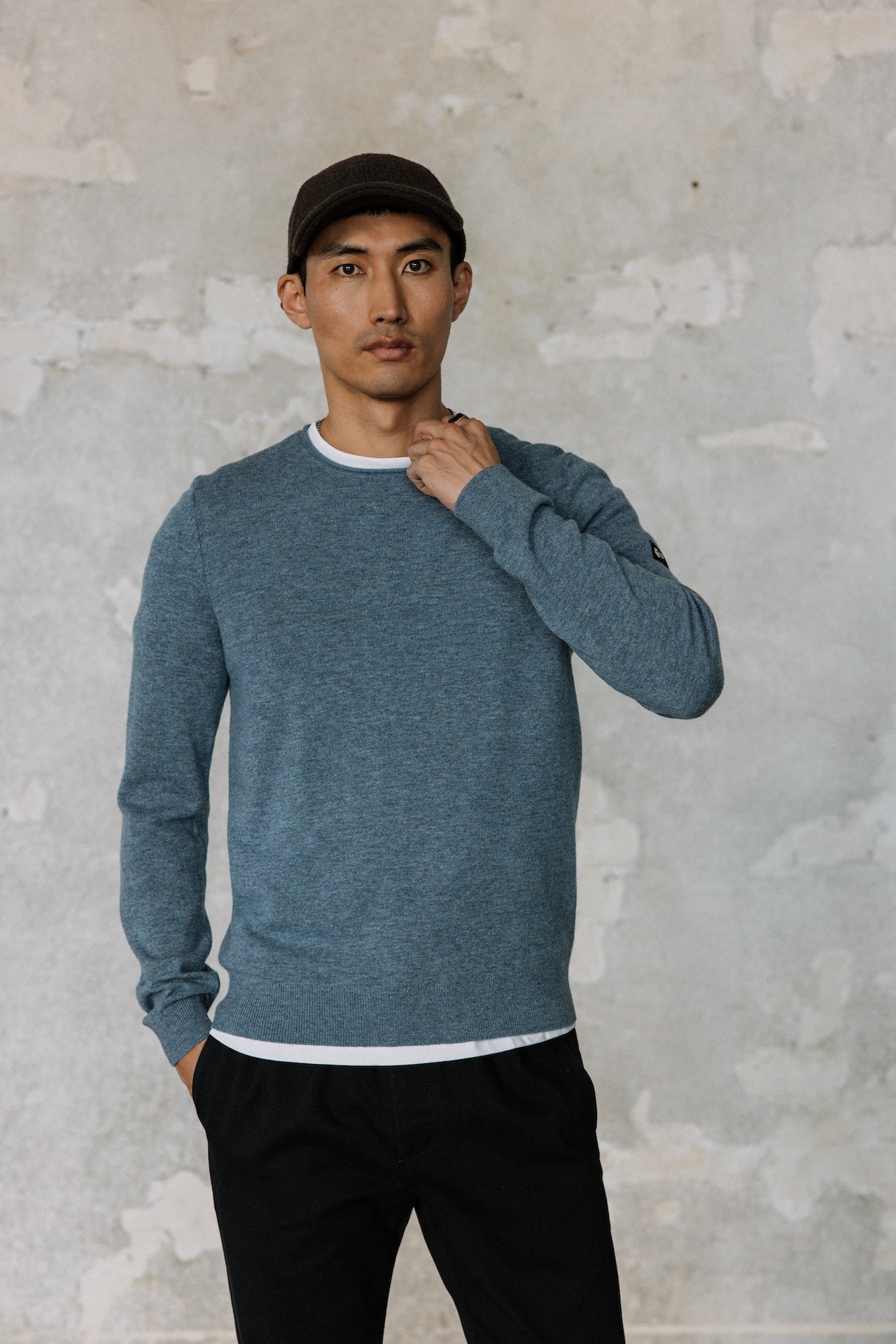 Pull col rond Hombres Sonny Macau indigo | Freeman T. Porter