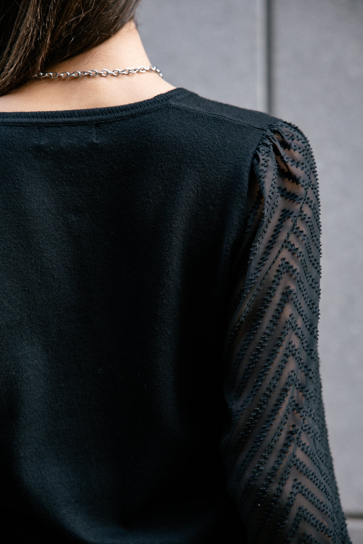 Pull manches voile Mujer Laonie Zig Zag black | Freeman T. Porter