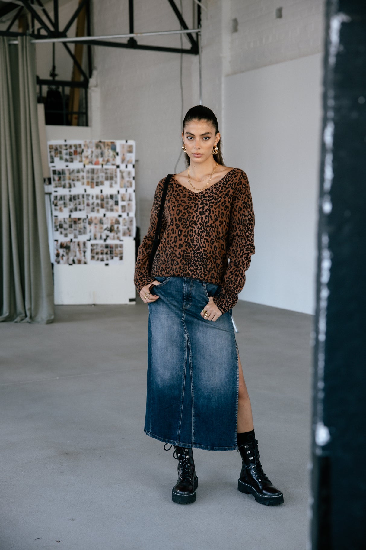 Pull imprimé léopard Frau Parina Deep Dye Leo brown sugar | Freeman T. Porter