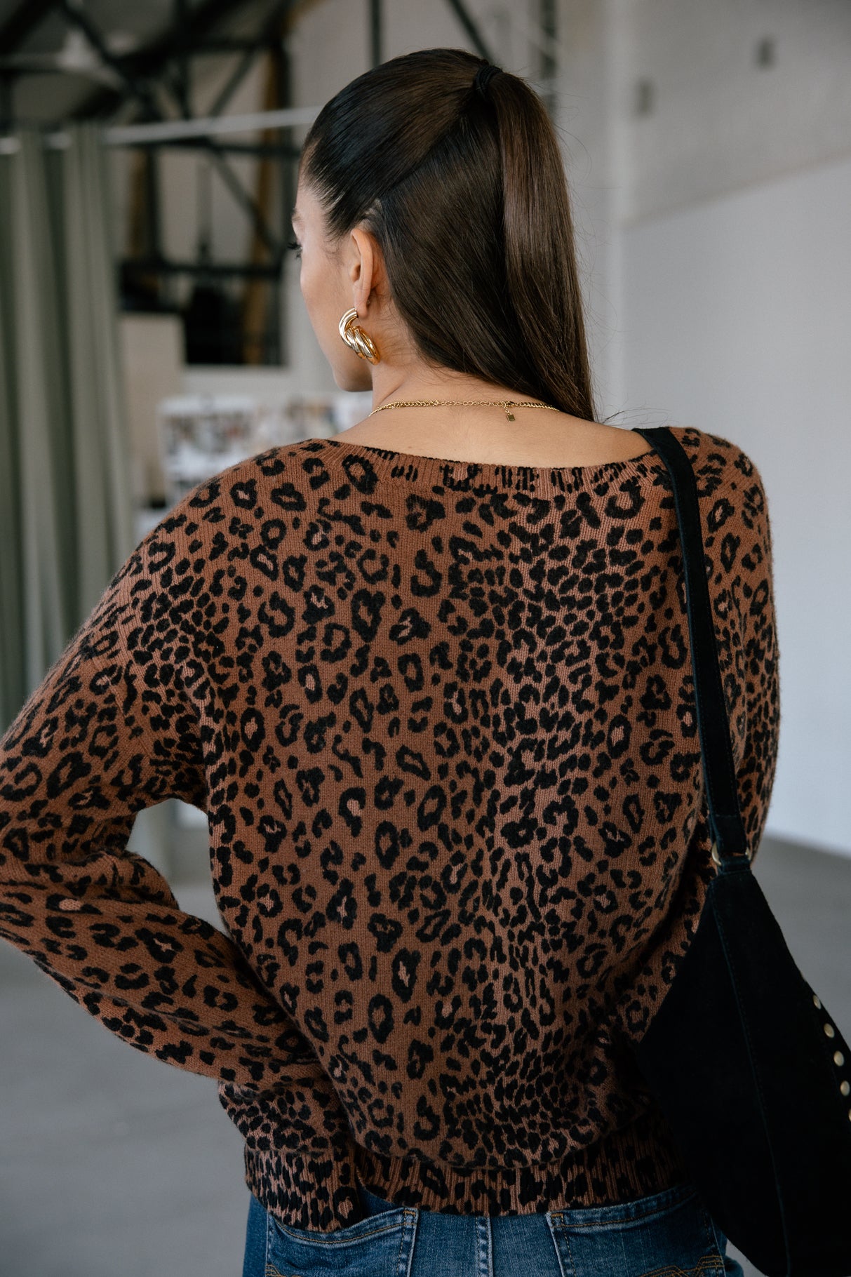 Pull imprimé léopard Frau Parina Deep Dye Leo brown sugar | Freeman T. Porter