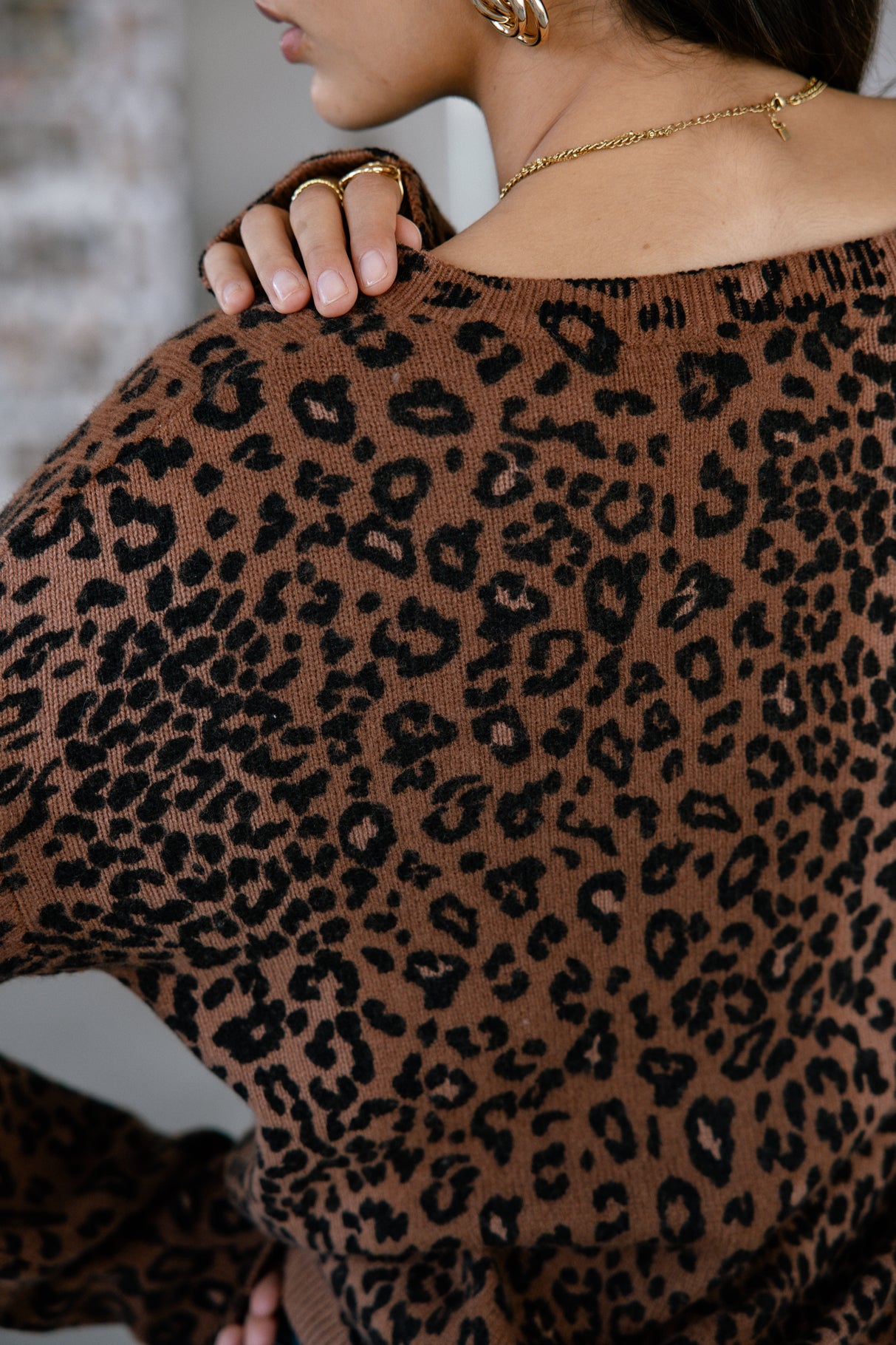 Pull imprimé léopard Frau Parina Deep Dye Leo brown sugar | Freeman T. Porter