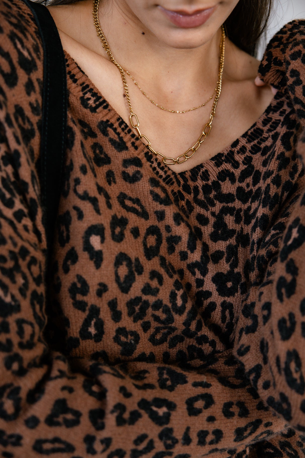Pull imprimé léopard Frau Parina Deep Dye Leo brown sugar | Freeman T. Porter