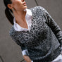 Jersey estampado de leopardo Mujer Parina Deep Dye Leo medium grey | Freeman T. Porter
