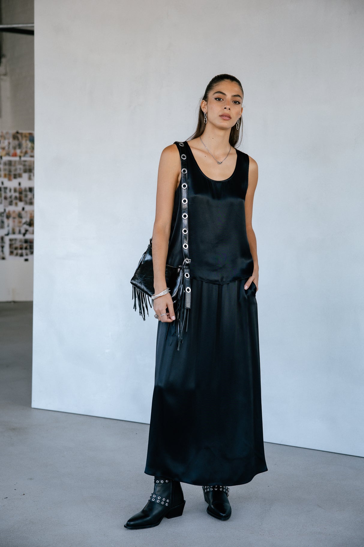 Top sans manche Femme Dulcia Silk black | Freeman T. Porter