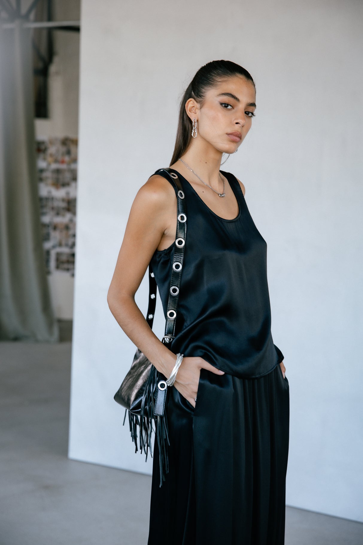 Top sans manche Femme Dulcia Silk black | Freeman T. Porter