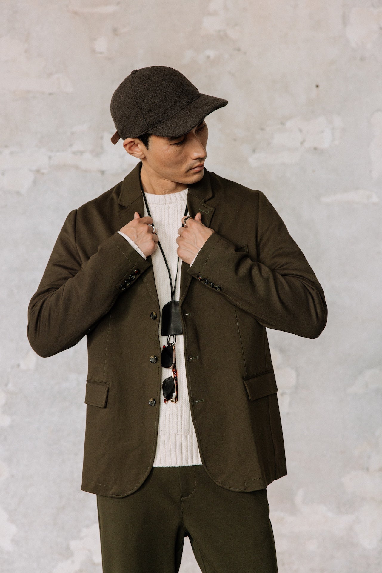 Blazer cintré Hombres Tomass Comfy olive night | Freeman T. Porter