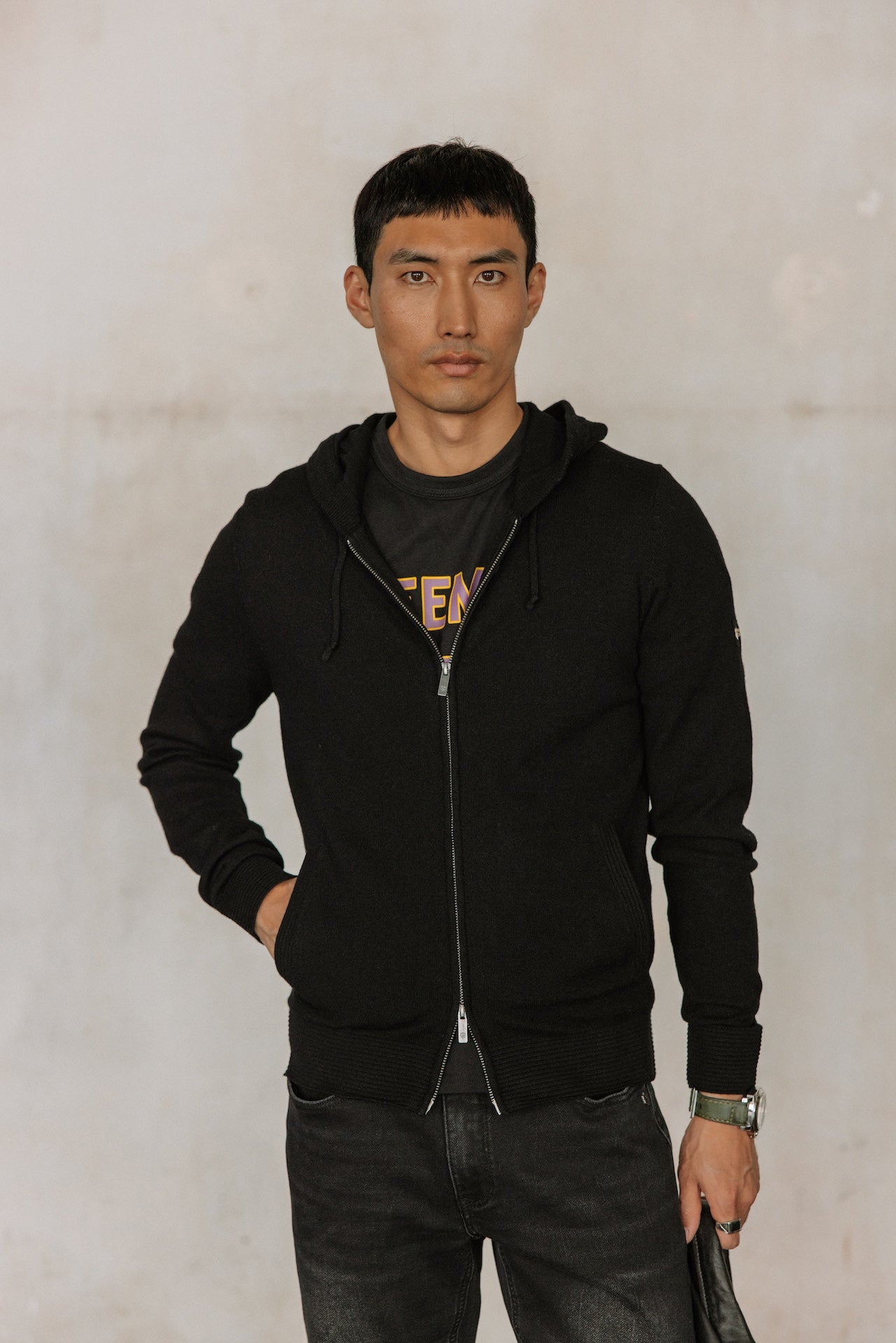 Cardigan à capuche Hombres Lyam Macau black | Freeman T. Porter