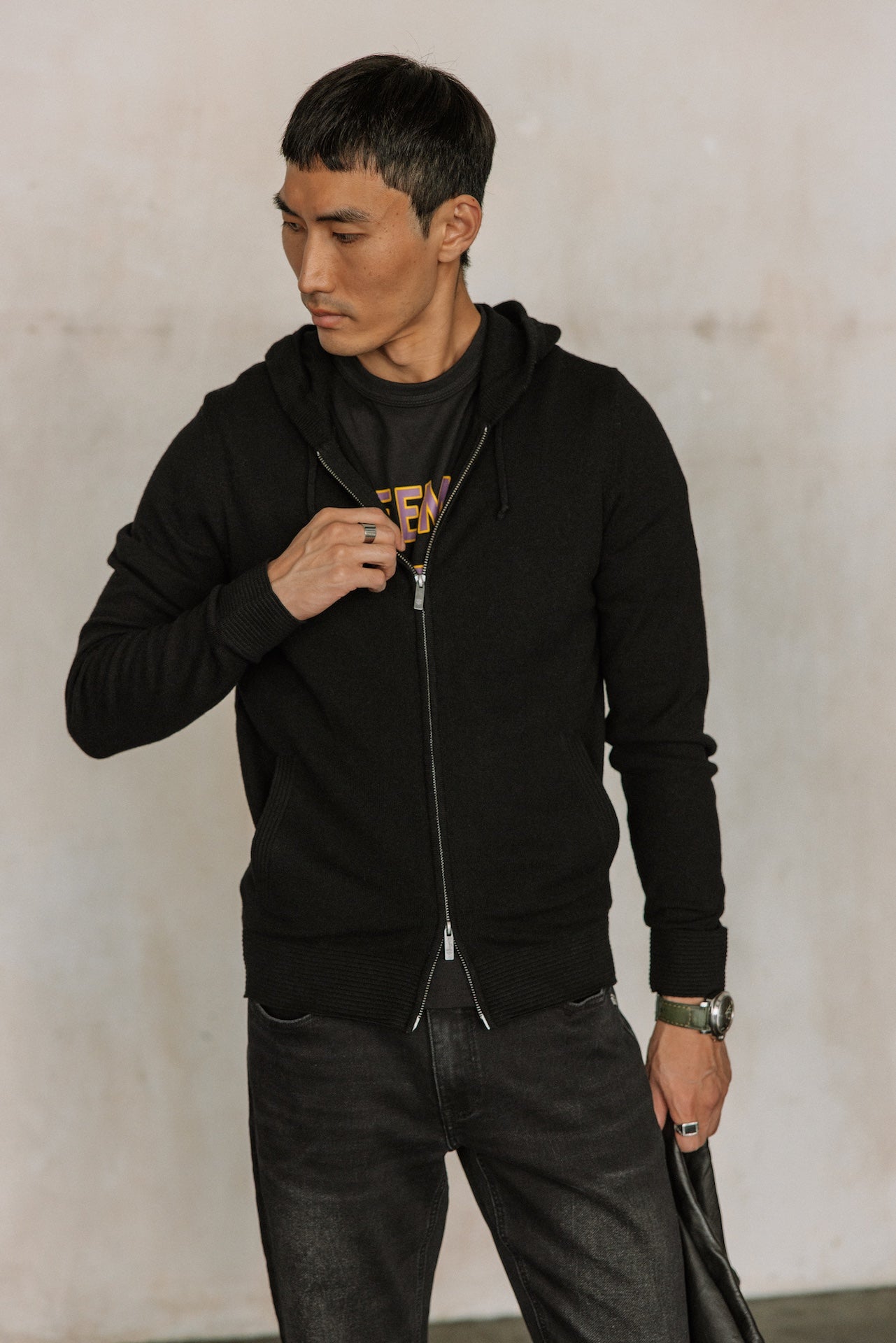 Cardigan à capuche Hombres Lyam Macau black | Freeman T. Porter