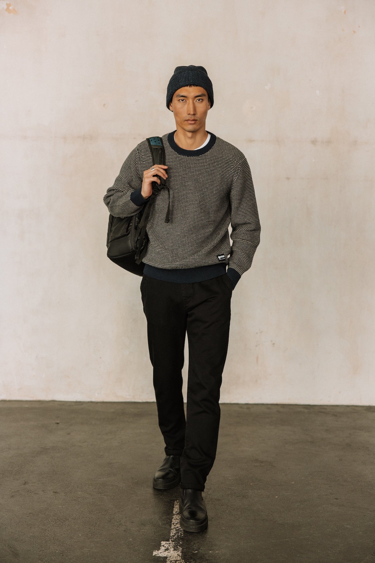 Pull bicolore Hombres Solino Twotones total eclipse | Freeman T. Porter