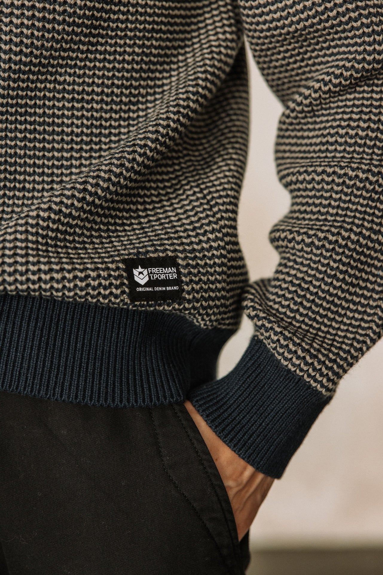 Pull bicolore Hombres Solino Twotones total eclipse | Freeman T. Porter