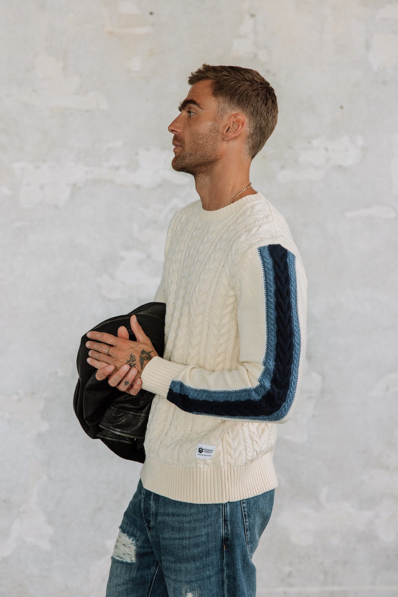Pull torsadé Hombres Solino Twister cream | Freeman T. Porter