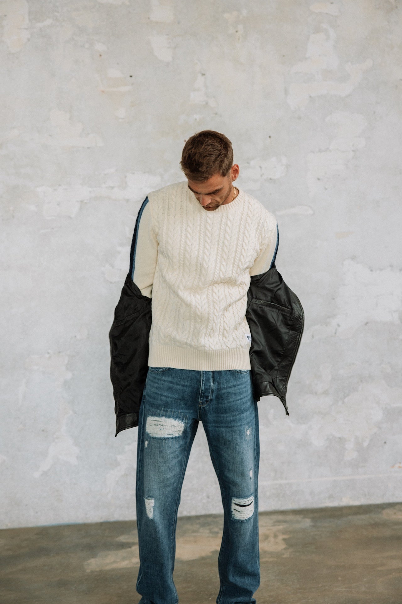Pull torsadé Hombres Solino Twister cream | Freeman T. Porter